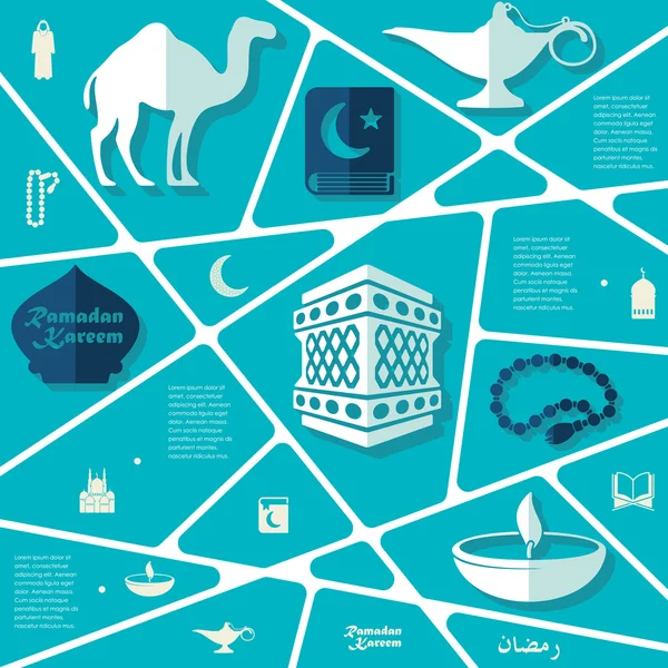 Infografía plana: Ramadan Kareem — Archivo Imágenes Vectoriales