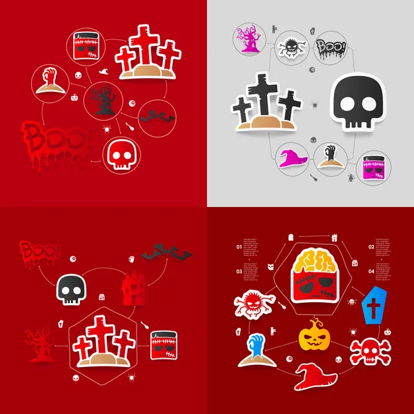 Halloween stickers — Stockvector