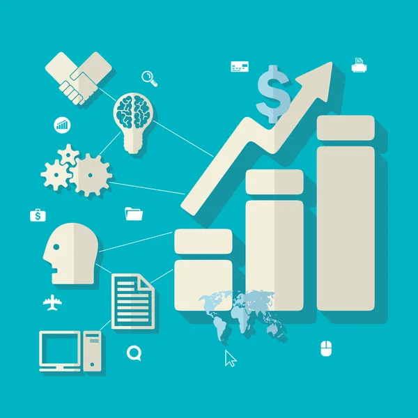 Infográfico plano de negócios — Vetor de Stock