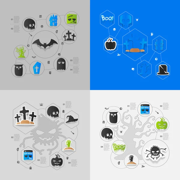 Halloween platte infographic — Stockvector