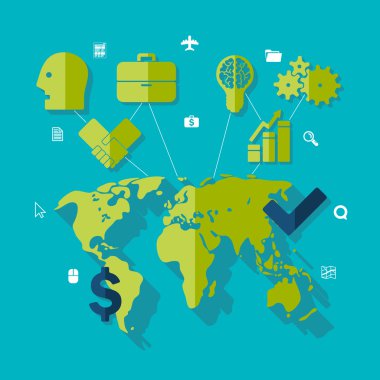 iş düz Infographic