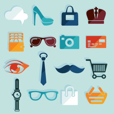 moda düz simgeler kümesi