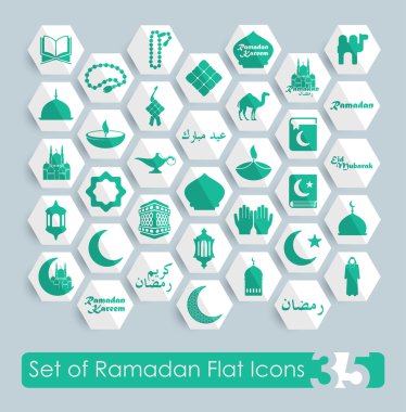 Ramazan düz simgeler kümesi