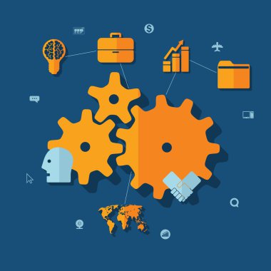 iş düz Infographic