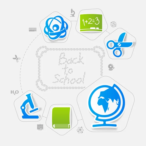 교육 스티커 infographic — 스톡 벡터