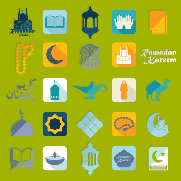 Ramadan kareem pictogrammen — Stockvector