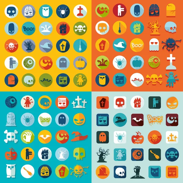 Set of halloween icons — Stock Vector