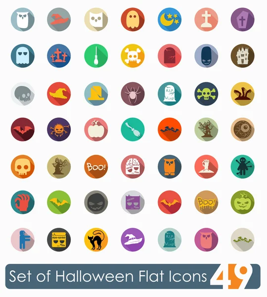 Set di icone piatte di Halloween — Vettoriale Stock