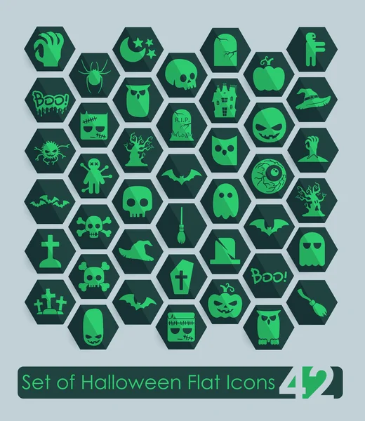 Conjunto de iconos planos de Halloween — Archivo Imágenes Vectoriales