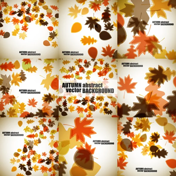 Conjunto de fondos de otoño — Archivo Imágenes Vectoriales