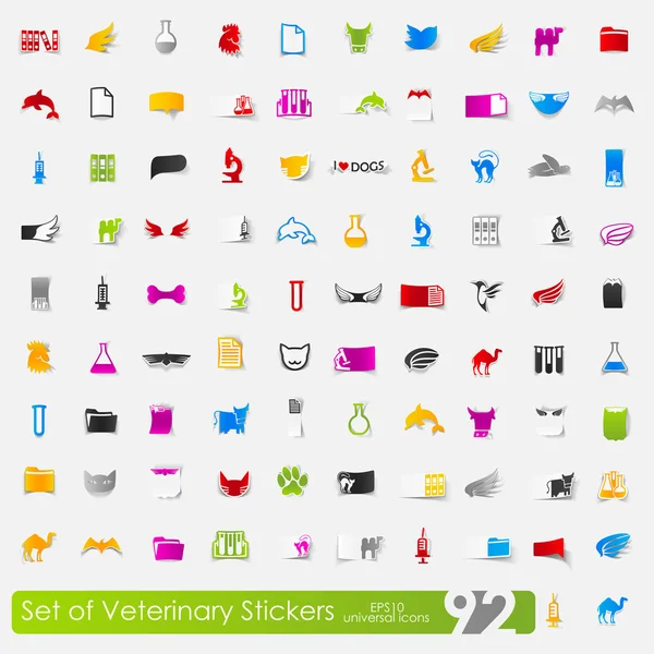 Aantal veterinaire stickers — Stockvector