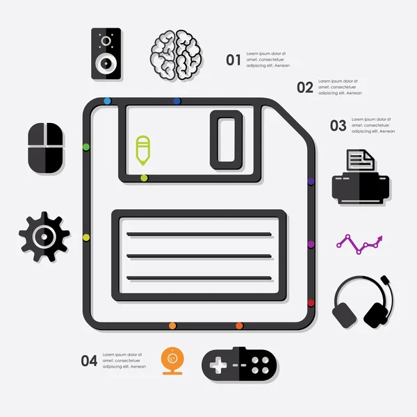 Infografika technologii — Wektor stockowy