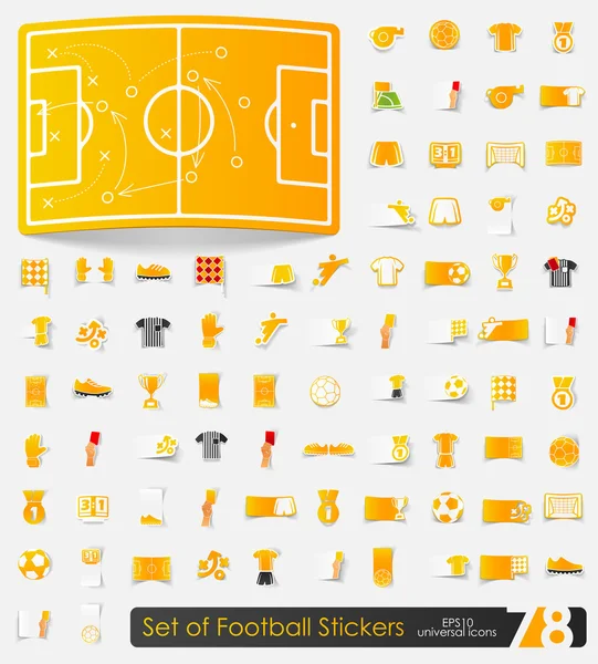 Jeu d'autocollants de football — Image vectorielle