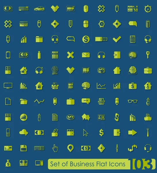 Set van zakelijke platte pictogrammen — Stockvector