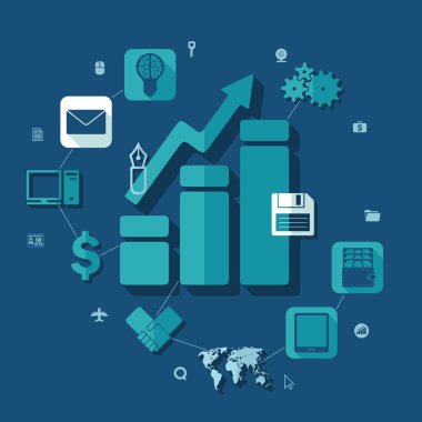 iş düz Infographic