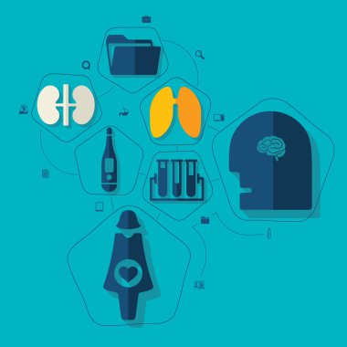 tıbbi düz Infographic