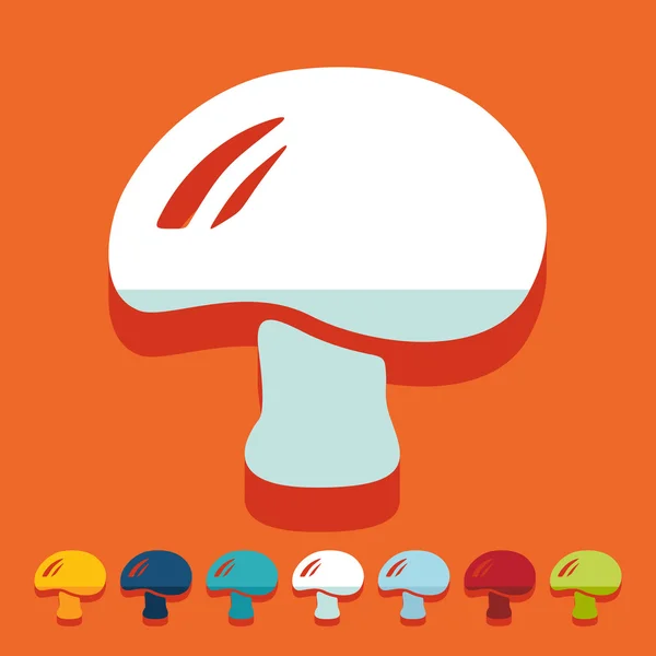 Design plat : champignon — Image vectorielle