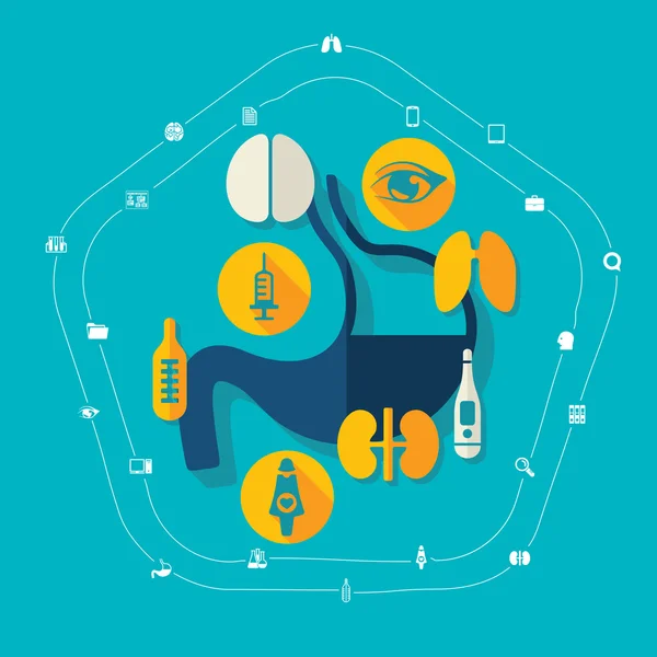 Infographie médicale plate — Image vectorielle