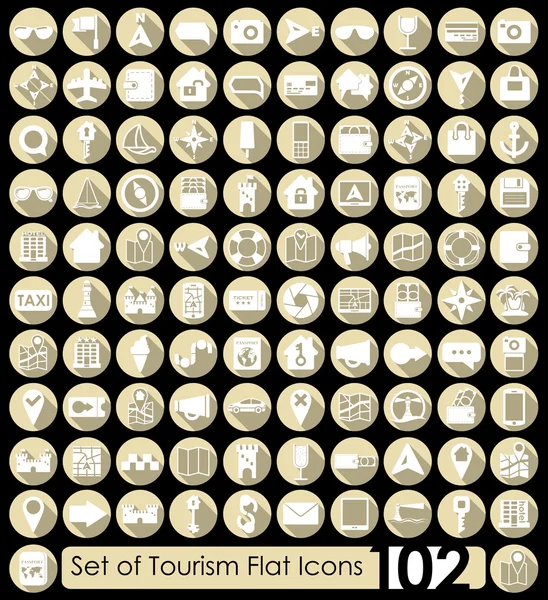 Tourisme icônes plates — Image vectorielle