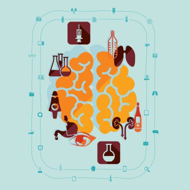 tıbbi düz Infographic