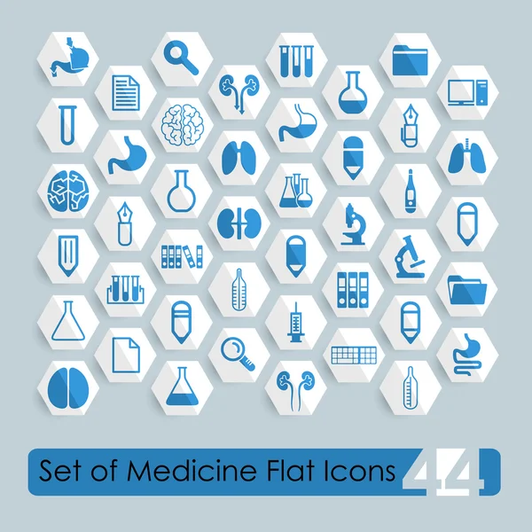 Iconos planos médicos — Vector de stock