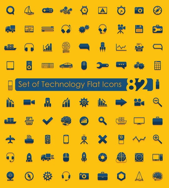 Tecnología iconos planos — Archivo Imágenes Vectoriales