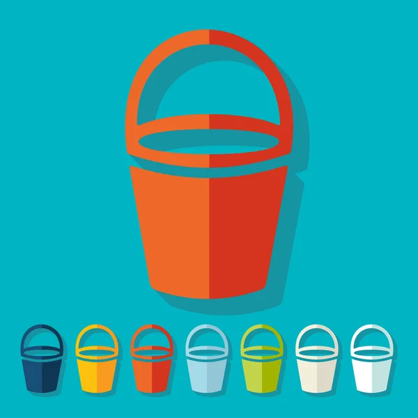 Plochý design: kbelík — Stockový vektor