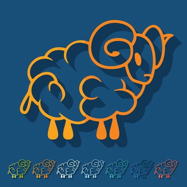 Design piatto: pecore — Vettoriale Stock