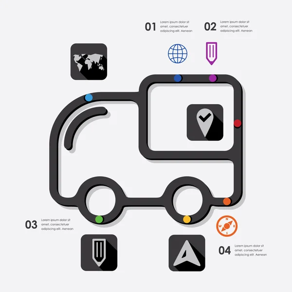 Infográfico de navegação — Vetor de Stock