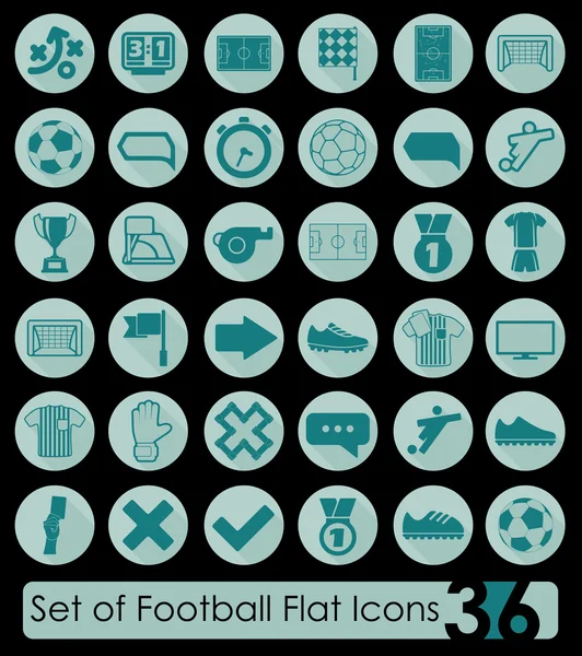 Fútbol iconos planos — Archivo Imágenes Vectoriales