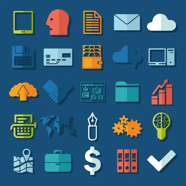 Business flat icons — Stock Vector