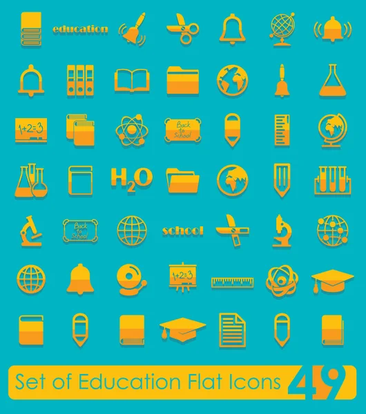 Educación Iconos planos — Vector de stock