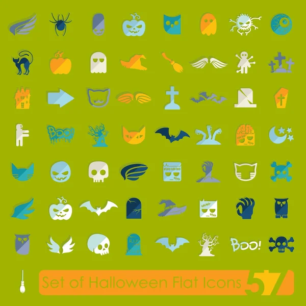 Iconos planos de Halloween — Archivo Imágenes Vectoriales