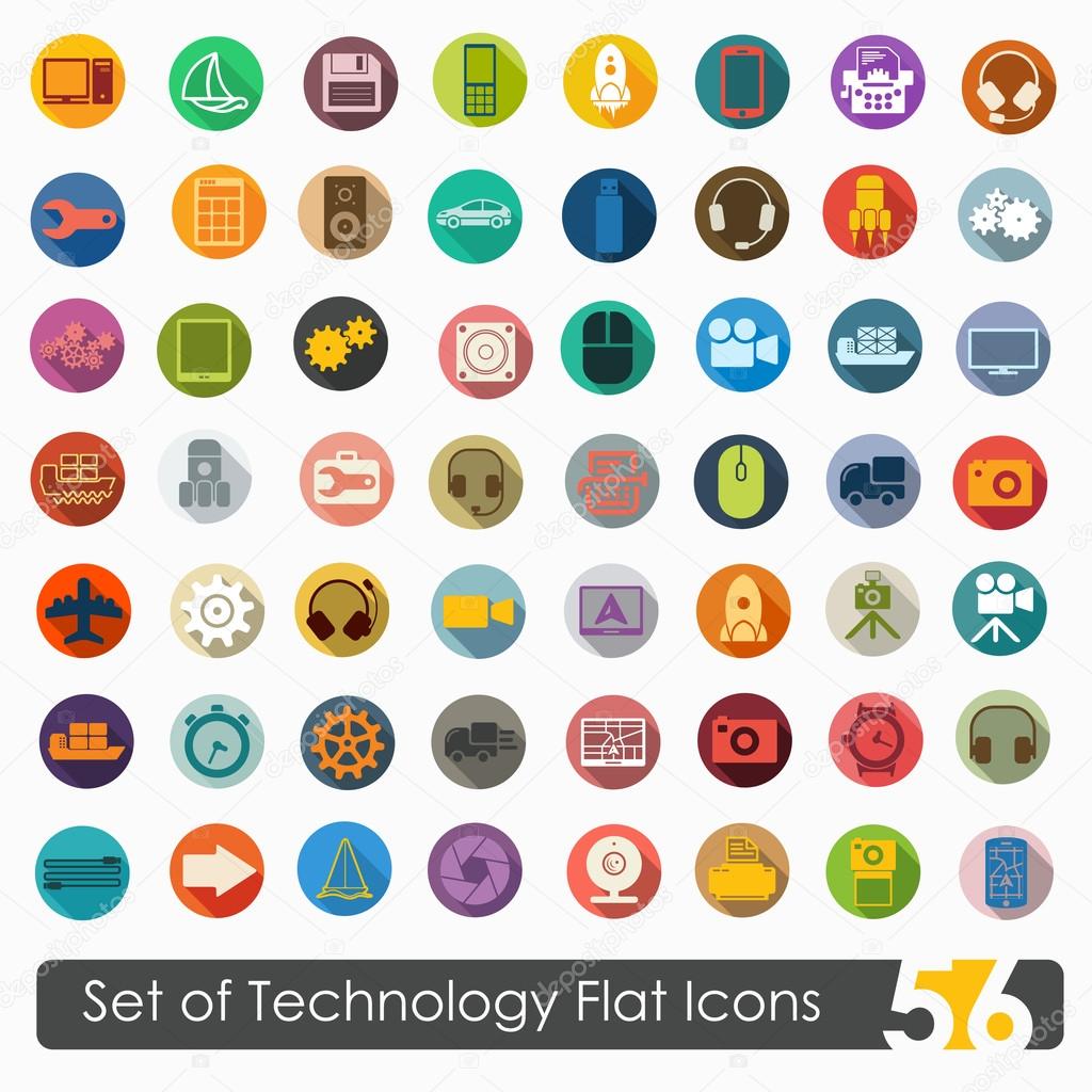 Technology flat icons