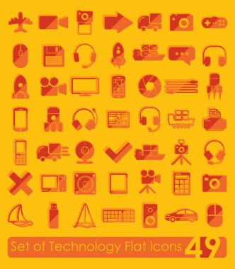 teknoloji düz simgeler