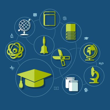 Eğitim düz Infographic