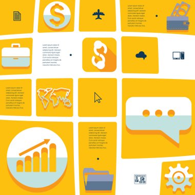 iş düz Infographic