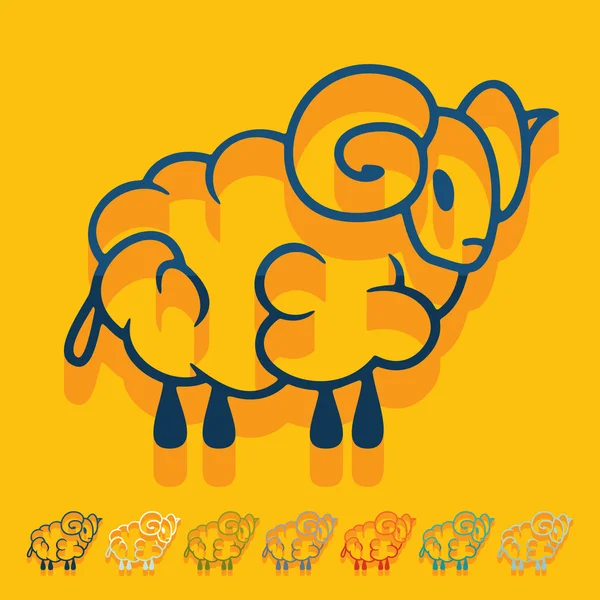 Conception plate : mouton — Image vectorielle