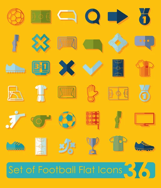 Football icônes plates — Image vectorielle
