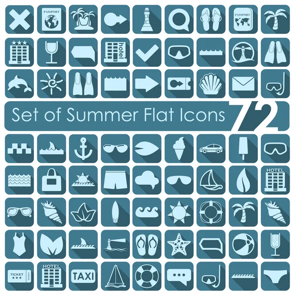 Zomer plat pictogrammen — Stockvector