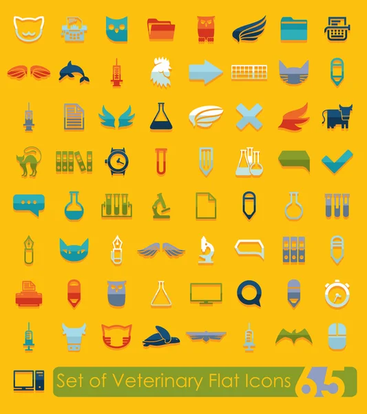 Veterinary flat icons — Stock Vector