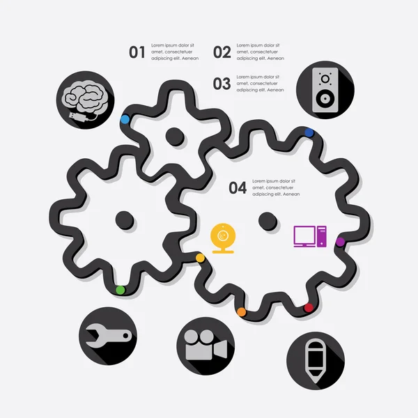Teknoloji Infographic — Stok Vektör