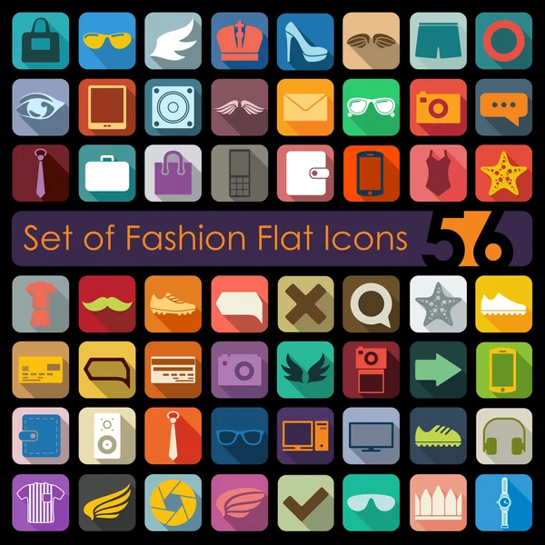 Fashion flat icons — Stock Vector