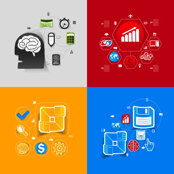 Infografía de pegatina de negocios — Vector de stock