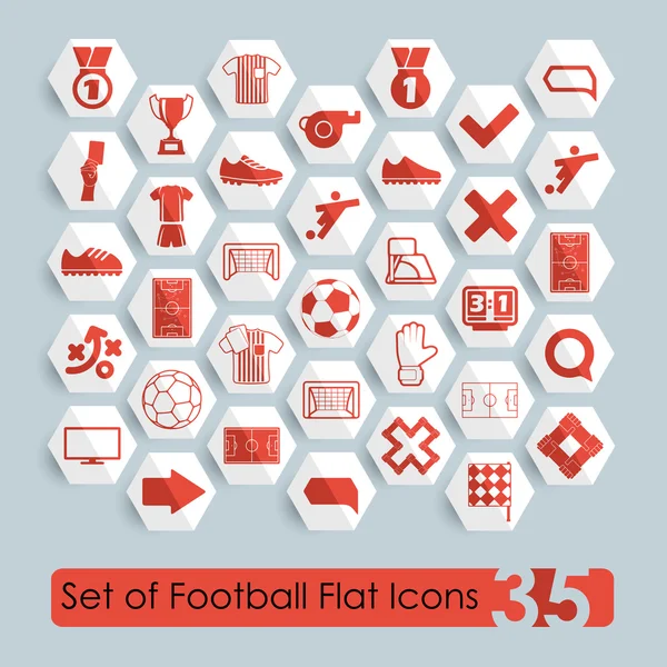 Football flat icons — Stock Vector