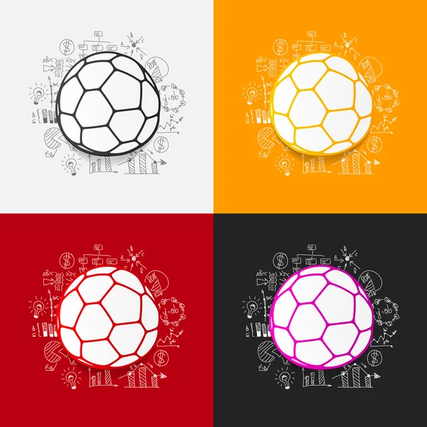 Dibujo de fórmulas de negocio: bola — Vector de stock