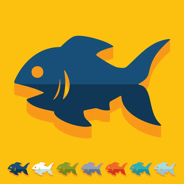 Diseño plano: pescado — Vector de stock