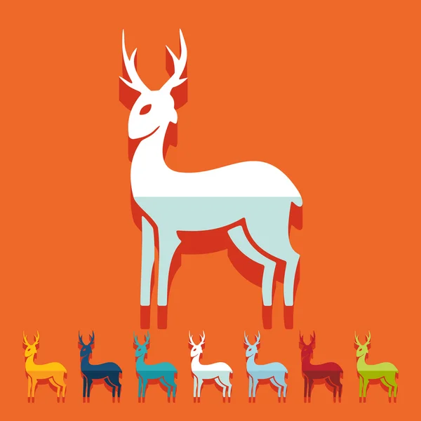 Flat design: deer — Stock Vector