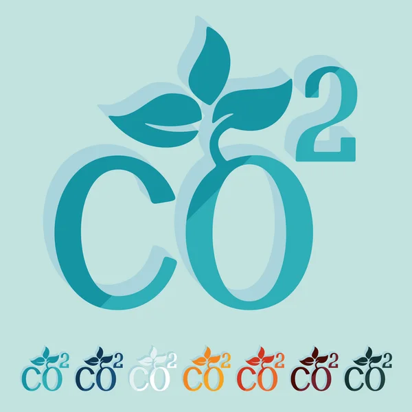 Platte ontwerp: CO2-teken kooldioxide — Stockvector