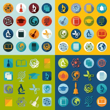 Eğitim düz simgeler kümesi